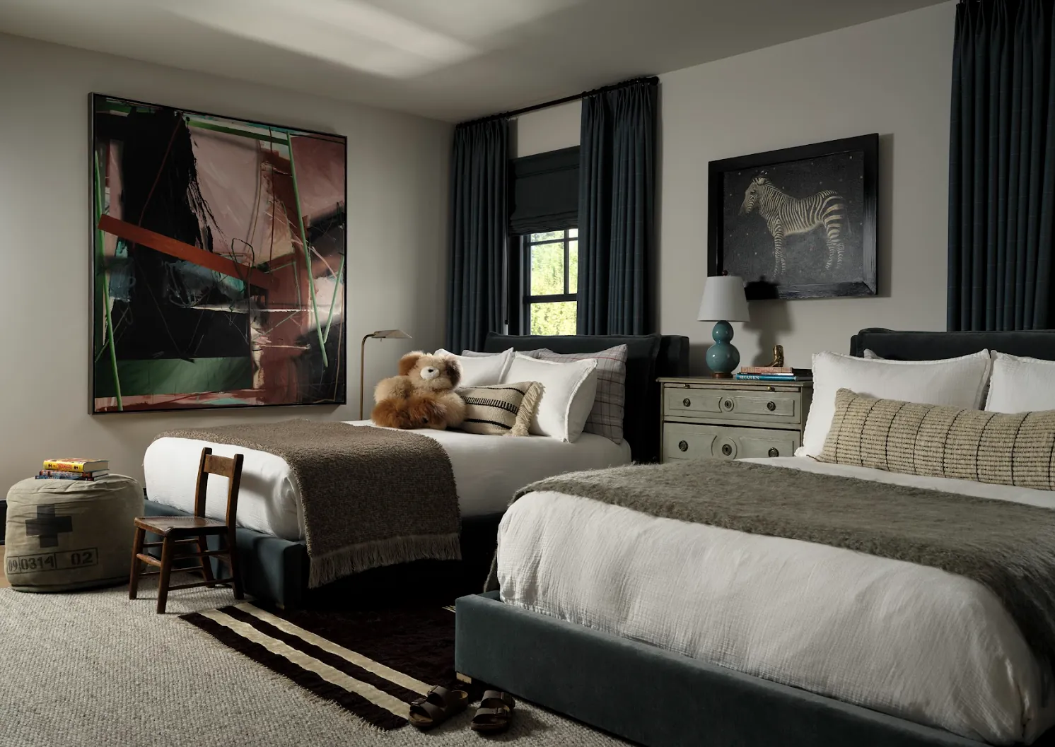 Luxury living room with custom drapery