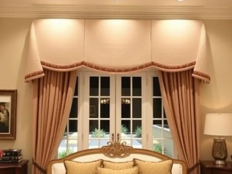 Custom upholstered cornice
