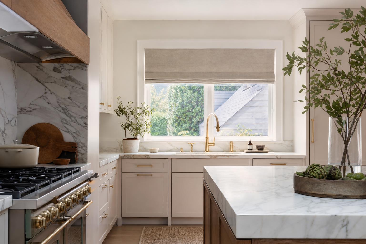 Kitchens and Baths: Choosing Between Roman Shades and Drapery